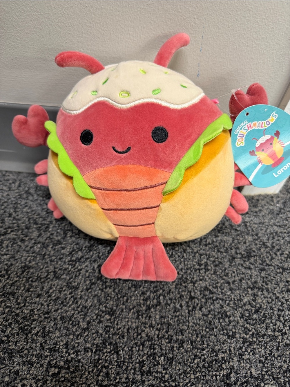 Squishmallows Pink, Yellow & Green Lobster Plush - Cute Taco-Themed Design